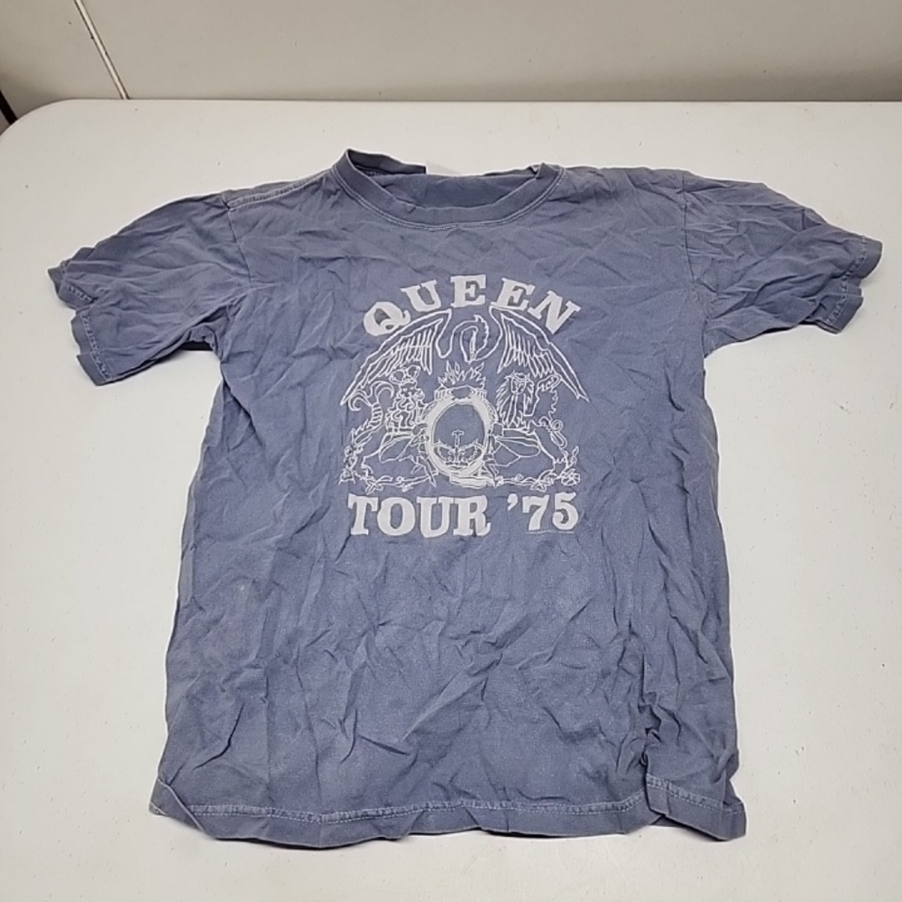 Queen Tour ‘75 - Men’s Shirt Size Small - Anvil 2005 - Rare Blue/grey Fade